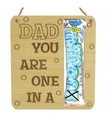 Laser Cut Oak Veneer 'Dad You Are One In A Million' Hanging Sweets Holder